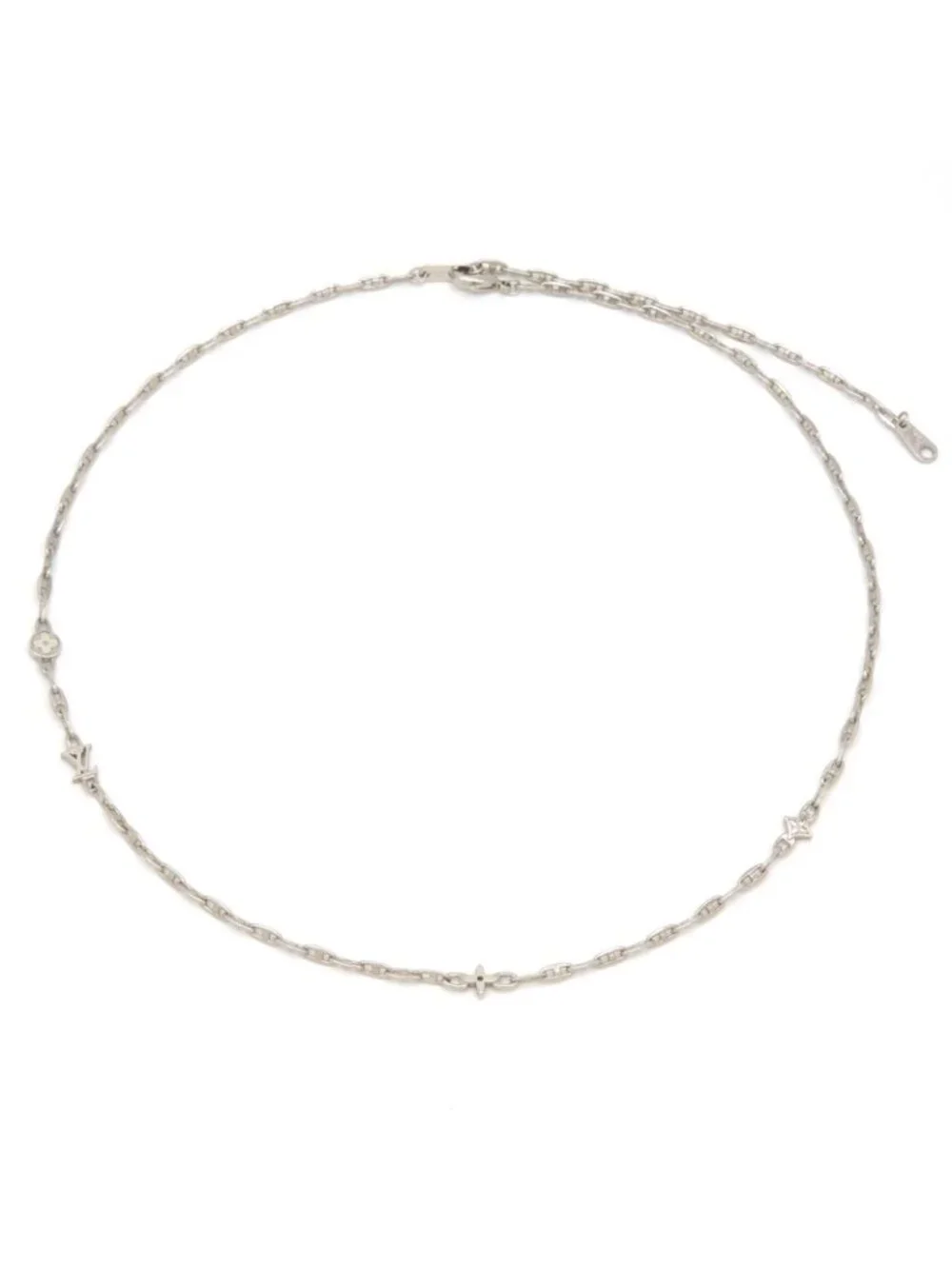 Louis Vuitton Necklace LV Speed Silver Colored Metal Length 59.8 LV Signature
